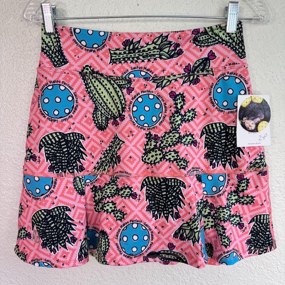 Pickleball Bella Kick Pleat Skort Womens 2 Cactus Athletic Tennis NEW Medium
